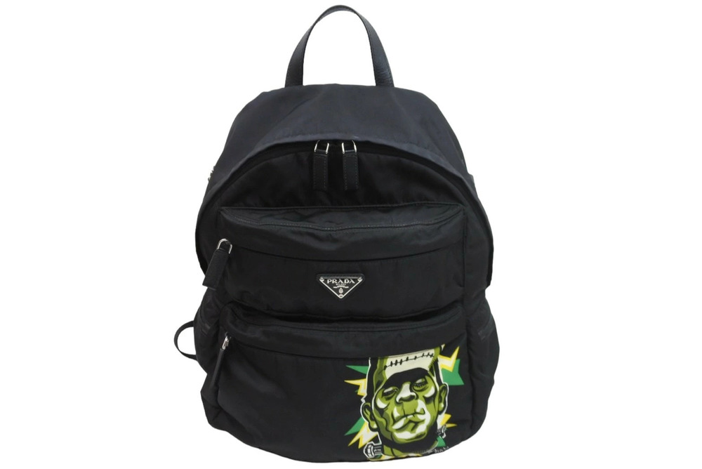 Prada Frankenstein Backpack Black Leather